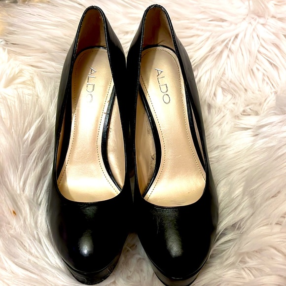 Women’s Black Leather Platform High Heel - Picture 11 of 11